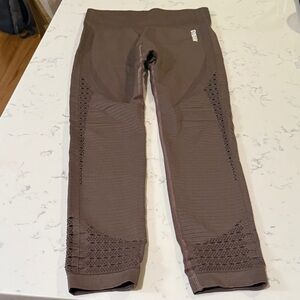 Gym Shark Brown Leggings with Mesh Detail